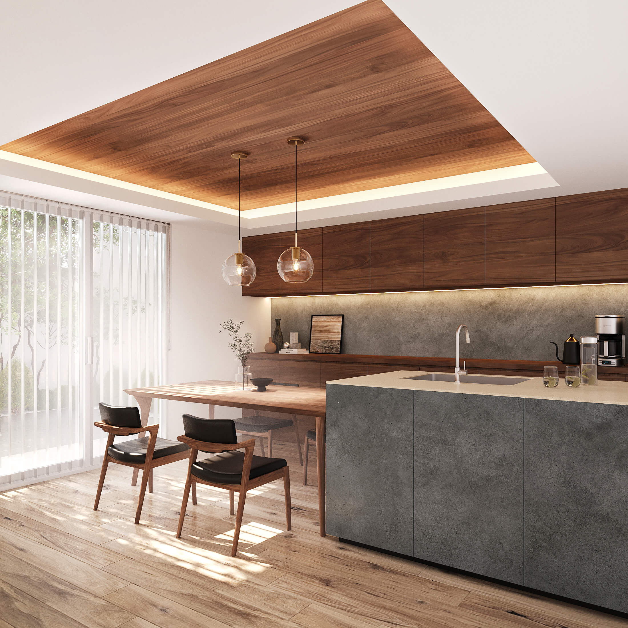 真鍮メッシュパーツがエレガントな印象 - グランツペンダントライト(R