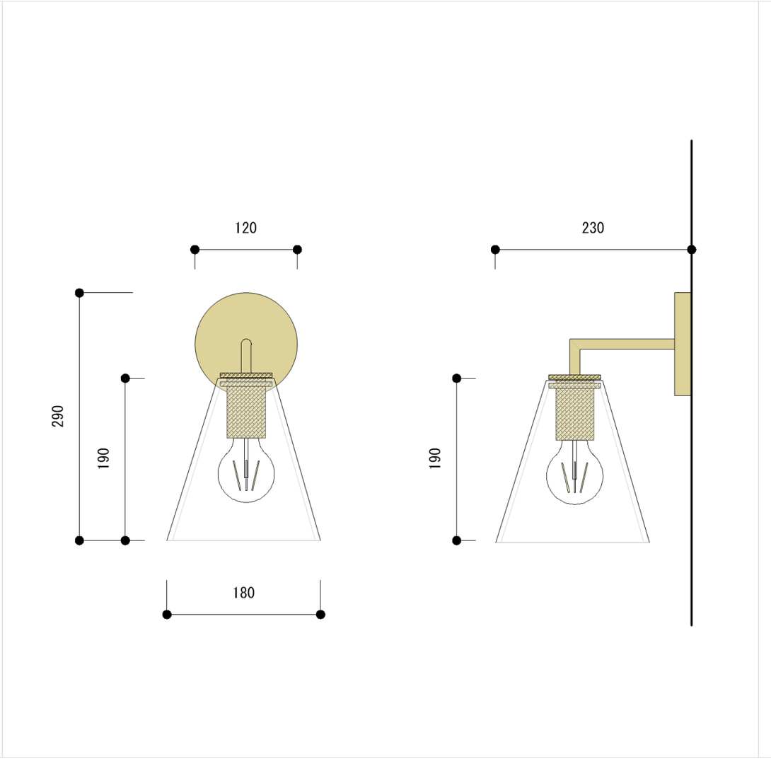 Glanz Wall Light (U) | グランツウォールライト (U) - ウォールライト - TOWARDS